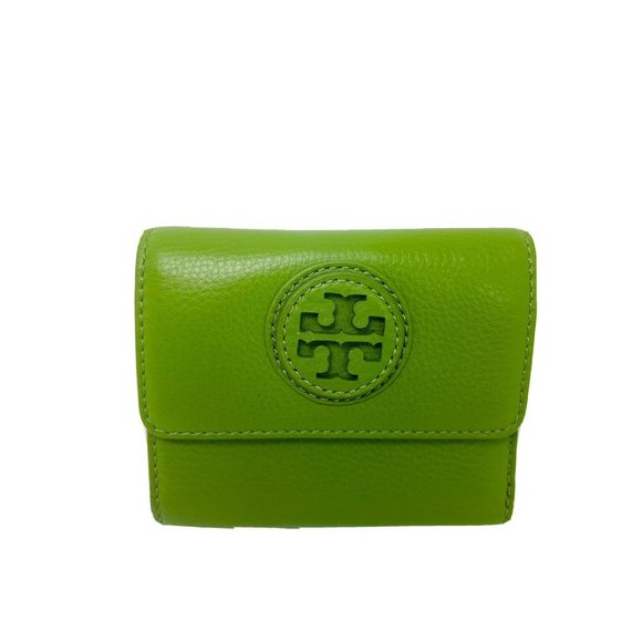 SOLD Tory Burch Green Tri-Fold Leather Wallet - Picture 1 of 6